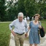 Michael and Kitty Dukakis took in the public art exhibit ?Fog x FLO? along the Emerald Necklace.